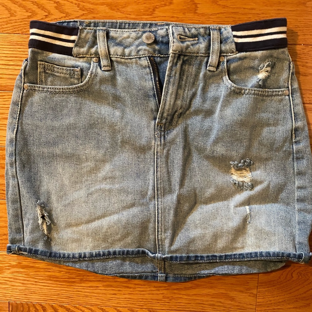 Kendall & Kylie Jean Skirt with Blue and White Stripes